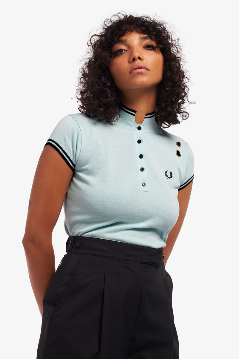 Women's Fred Perry SK3004 Knitwear Blue | 8596714-NX