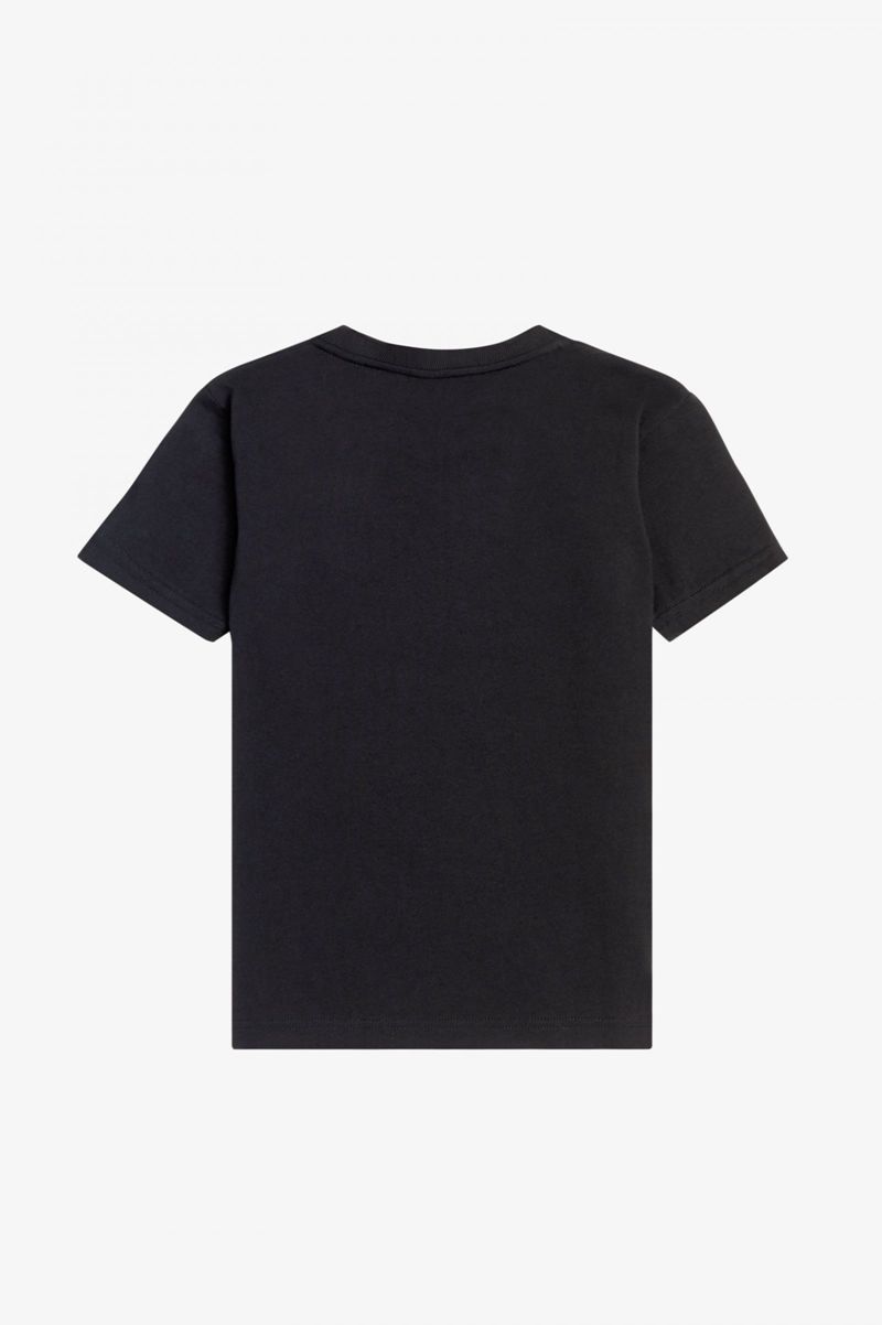 Kids' Fred Perry Crew Neck T-Shirts Black | 2038957-BT