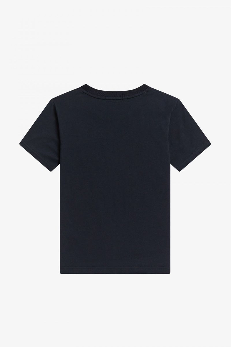 Kids' Fred Perry Crew Neck T-Shirts Navy | 8361497-PB