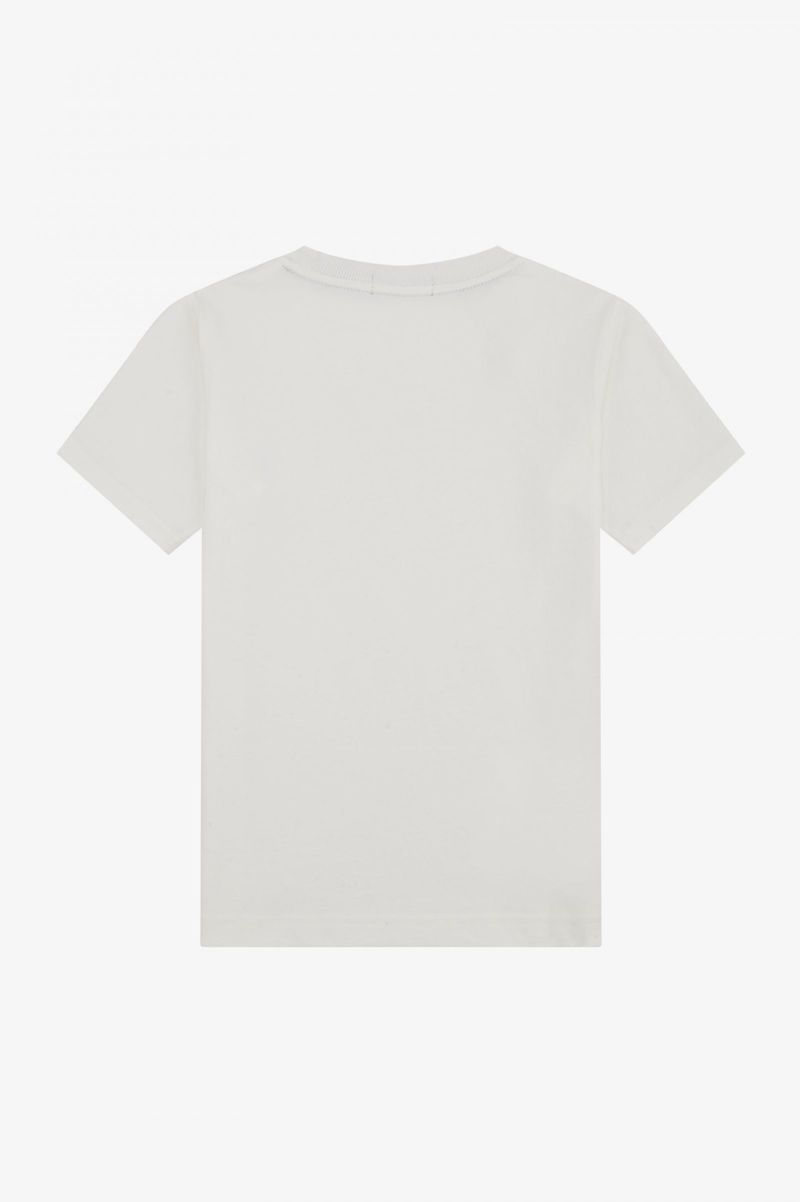 Kids' Fred Perry Crew Neck T-Shirts White | 0723815-DC