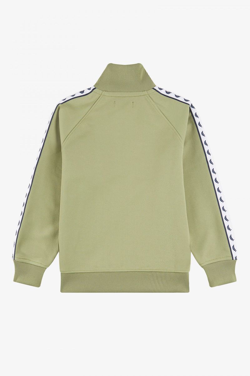 Kids' Fred Perry Taped Track Jackets Olive Green | 0275831-ZY