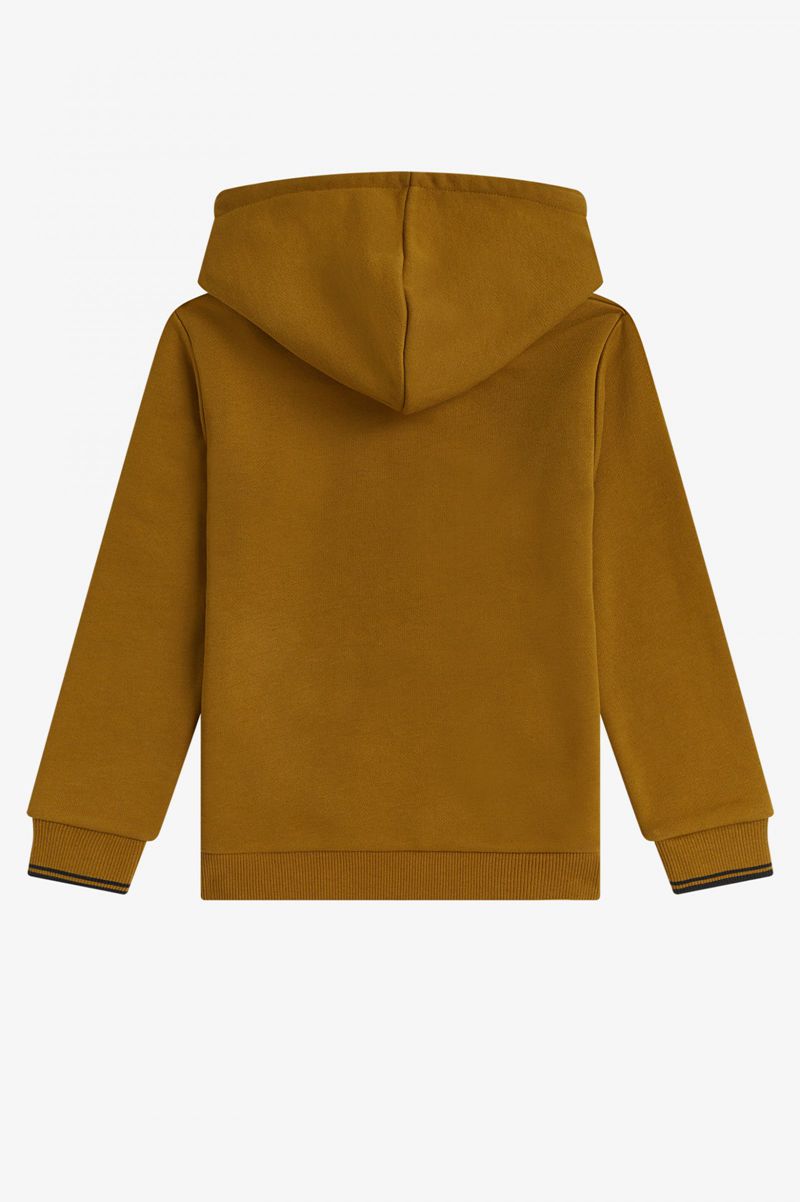 Kids' Fred Perry Twin Tipped Hooded Sweatshirts Camel | 7126938-HN