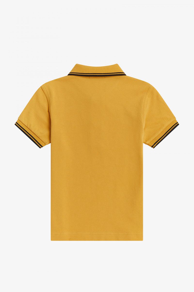 Kids' Fred Perry Twin Tipped Shirts Gold | 8216904-WL