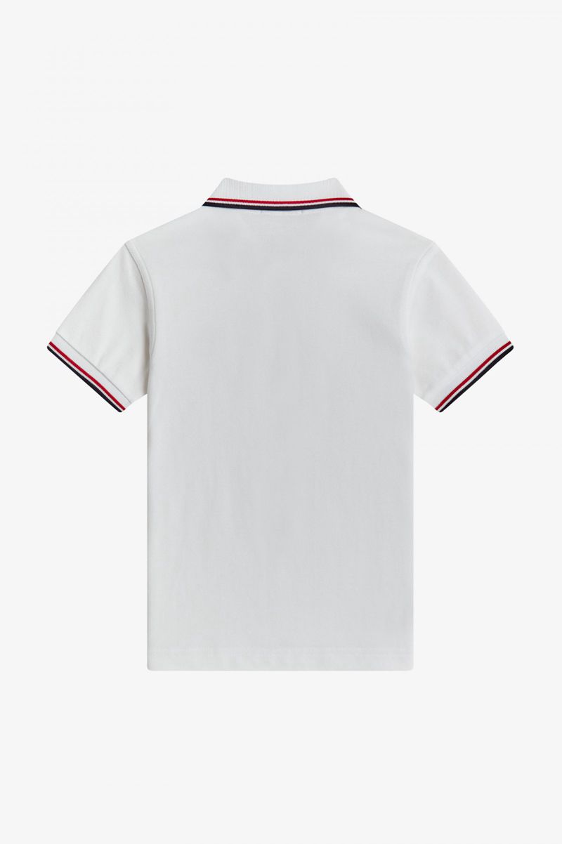 Kids' Fred Perry Twin Tipped Shirts White | 0372156-LJ