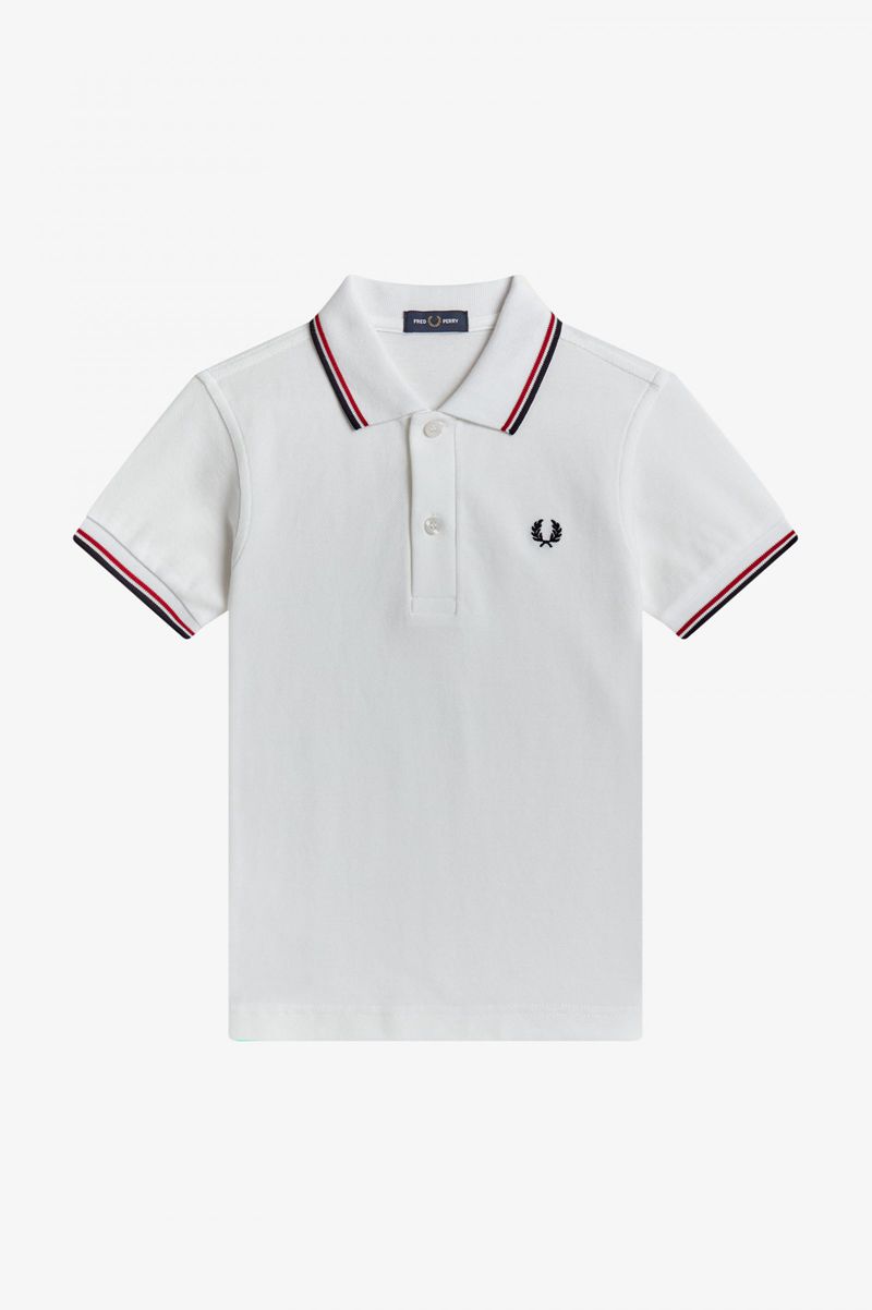 Kids\' Fred Perry Twin Tipped Shirts White | 0372156-LJ