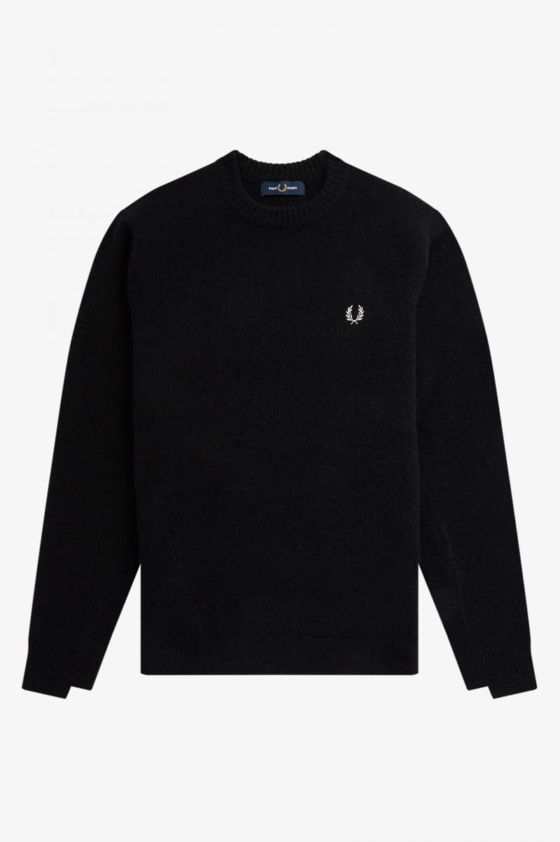 Men's Fred Perry Alpaca Blend Jumper Knitwear Black | 9862504-TY