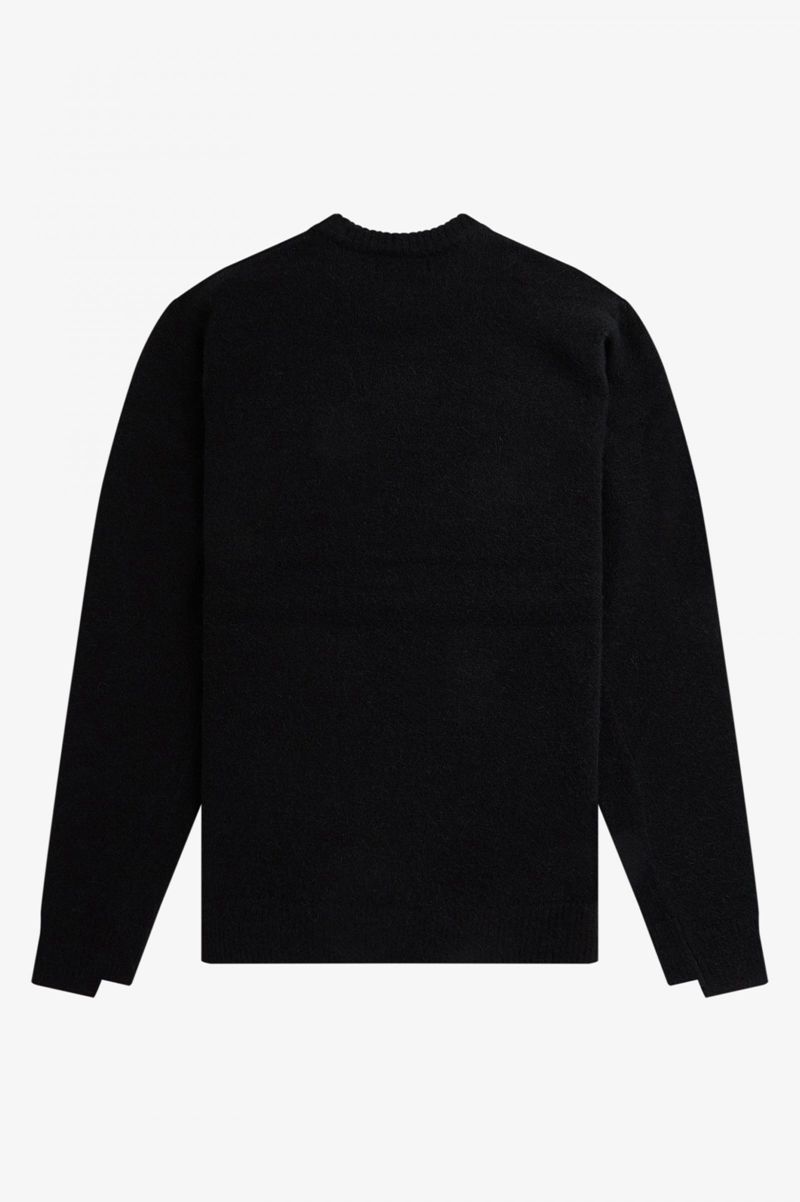 Men's Fred Perry Alpaca Blend Jumper Knitwear Black | 9862504-TY