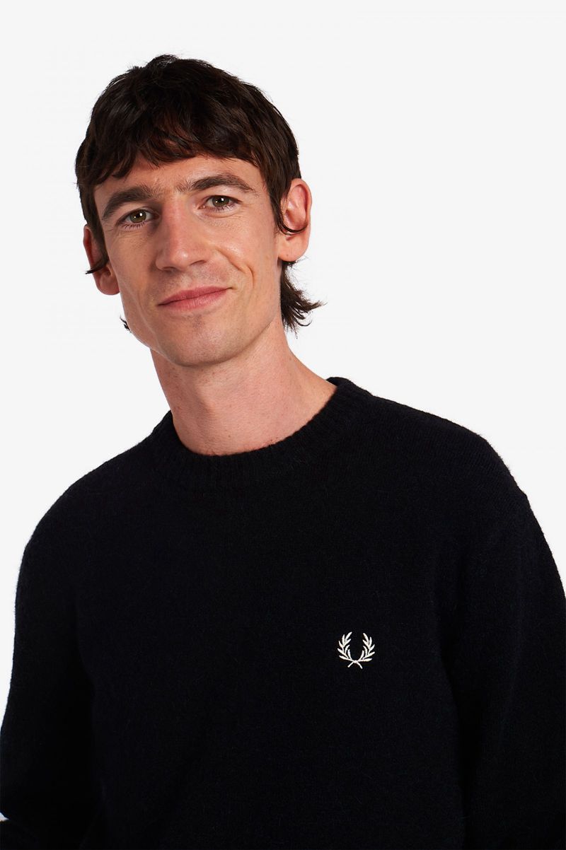 Men's Fred Perry Alpaca Blend Jumper Knitwear Black | 9862504-TY