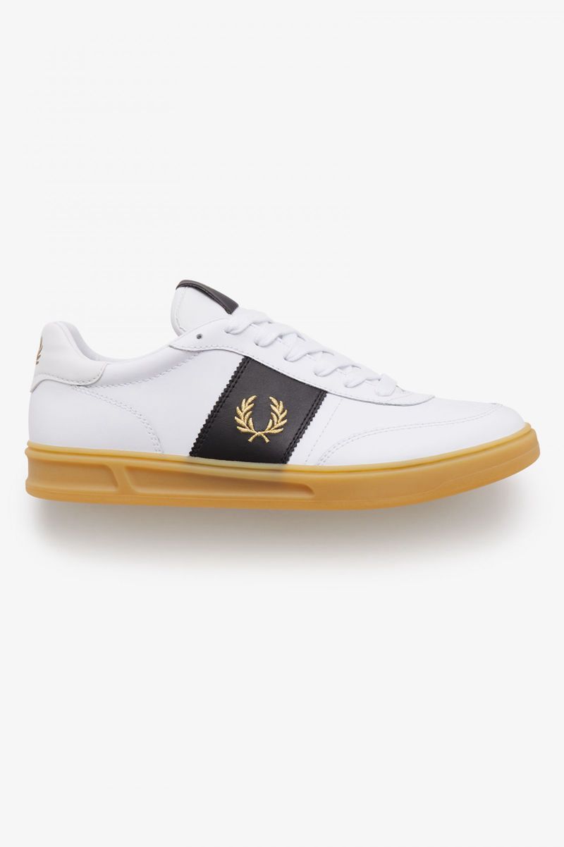 Men\'s Fred Perry B400 Shoes White | 1709328-NA