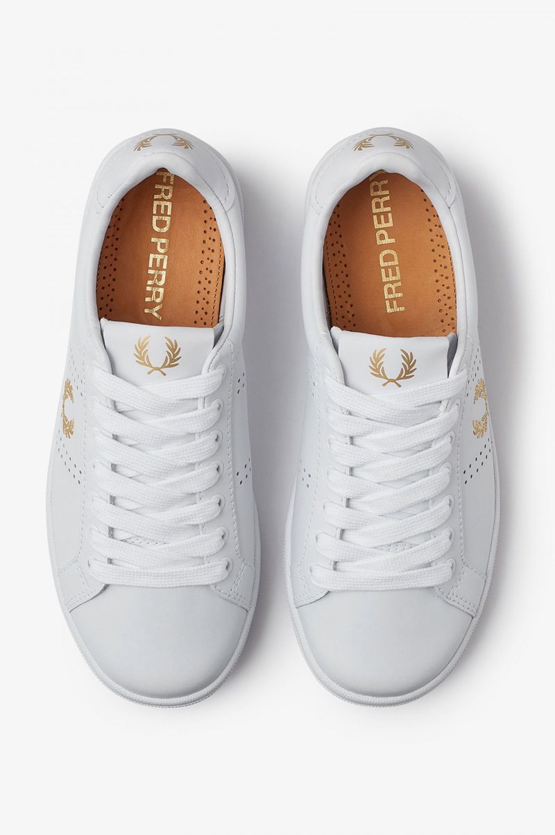 Men's Fred Perry B721 Shoes White | 8279043-WI