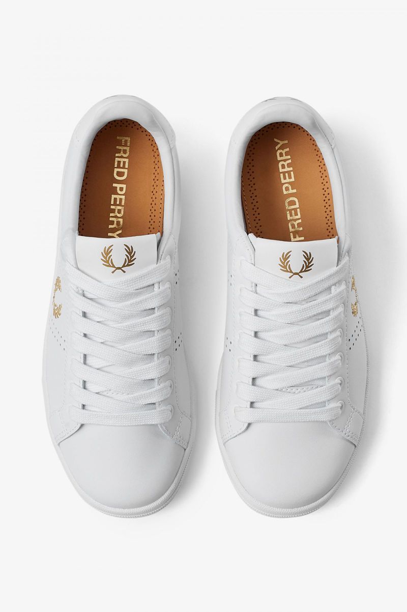 Men's Fred Perry B721 Shoes White | 8279043-WI