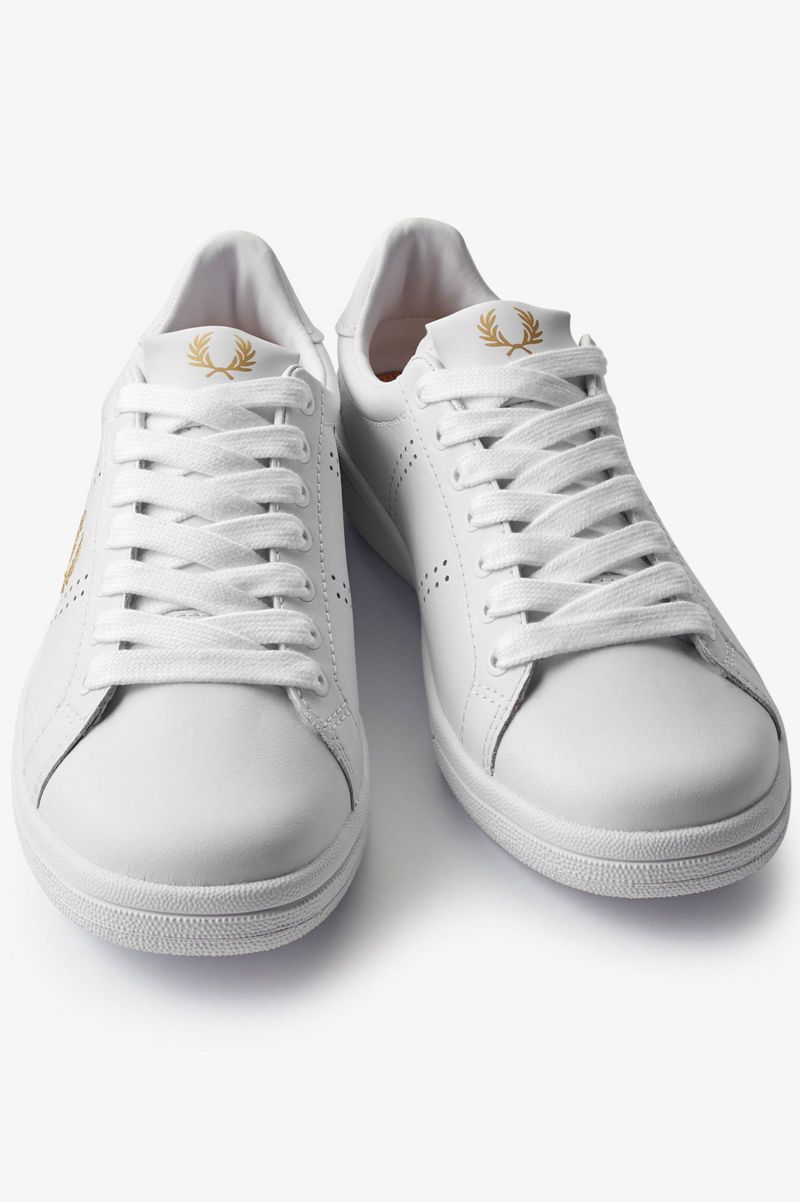 Men's Fred Perry B721 Shoes White | 8279043-WI