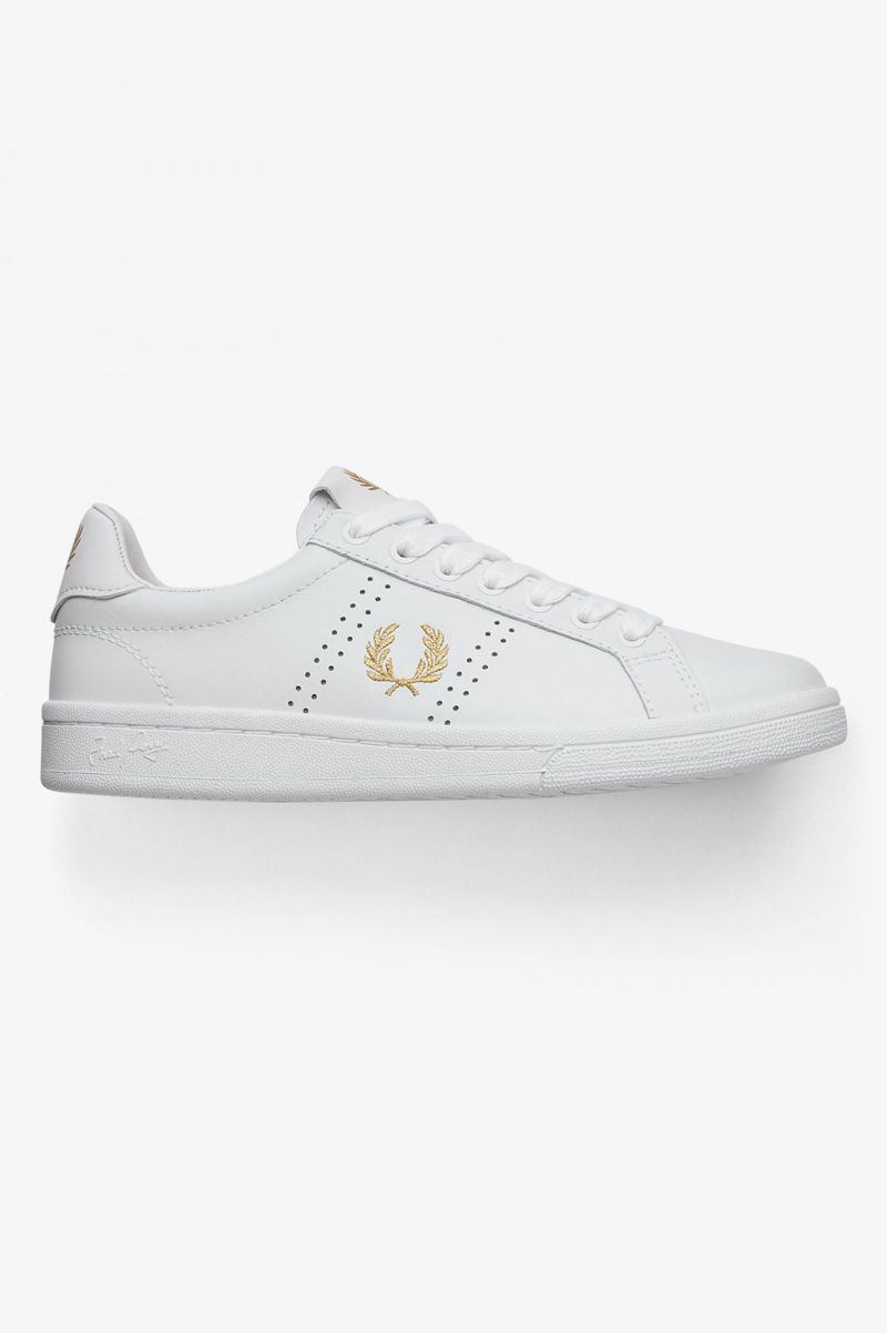 Men\'s Fred Perry B721 Shoes White | 8279043-WI