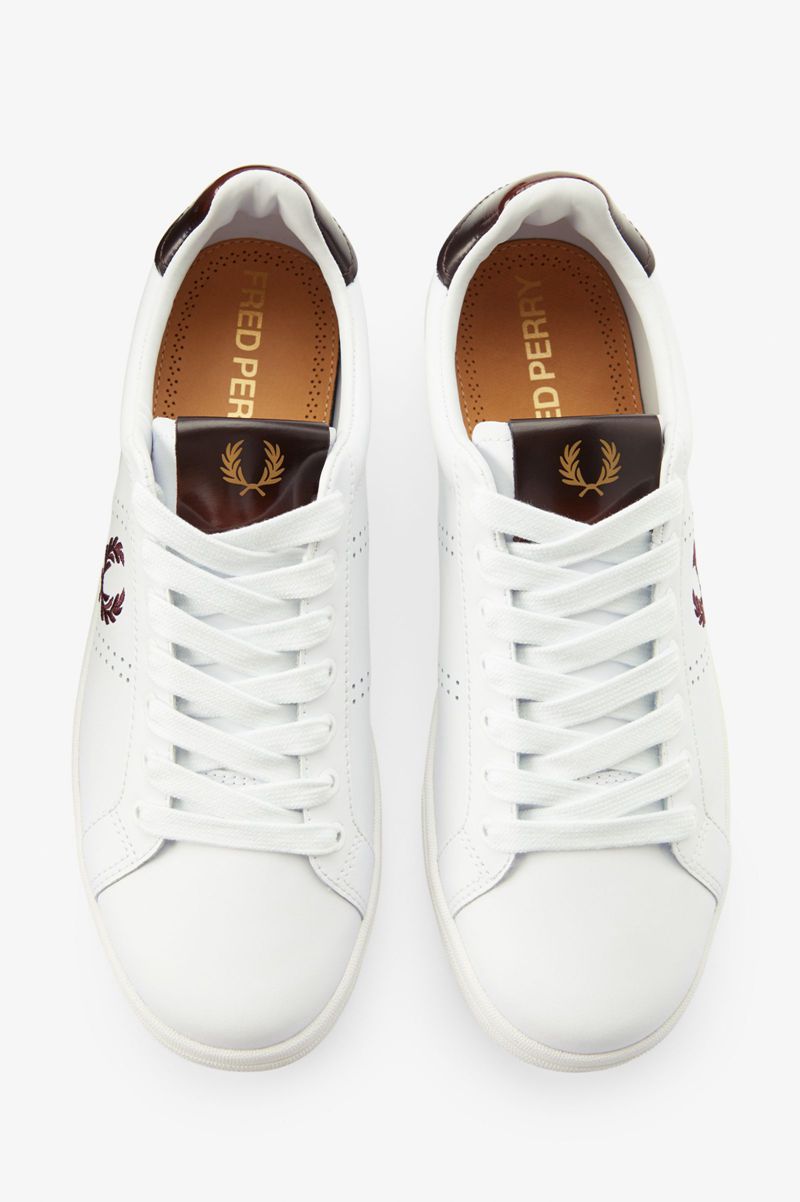 Men's Fred Perry B721 Shoes White | 8409165-EB