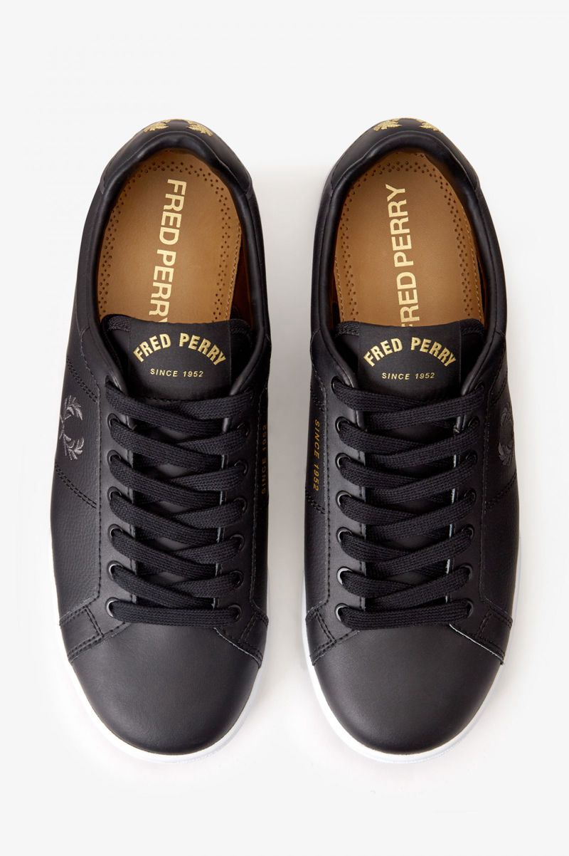 Men's Fred Perry B722 Shoes Black | 1608527-EJ