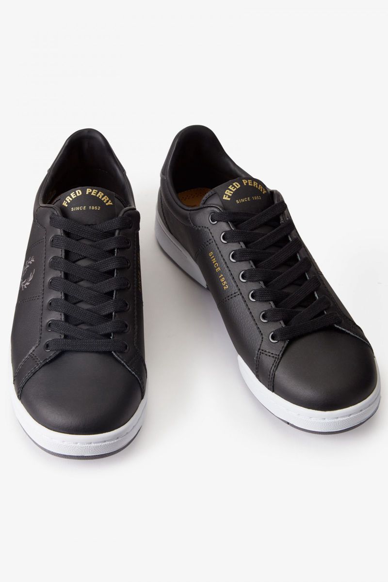 Men's Fred Perry B722 Shoes Black | 1608527-EJ