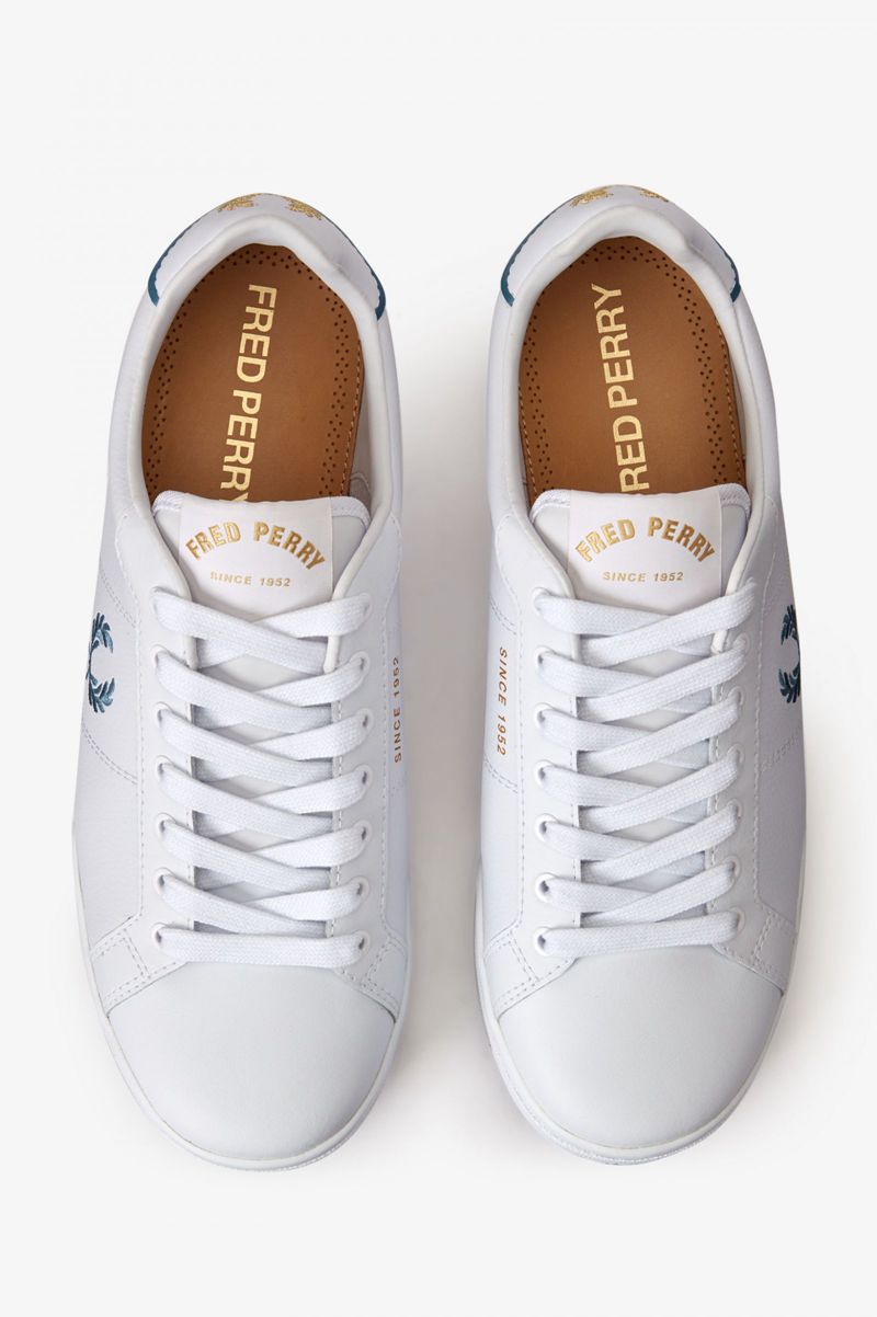 Men's Fred Perry B722 Shoes White | 0921857-VZ