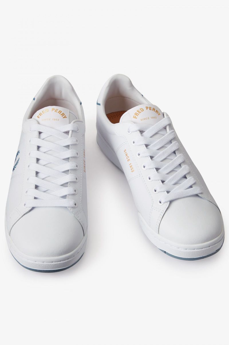 Men's Fred Perry B722 Shoes White | 0921857-VZ