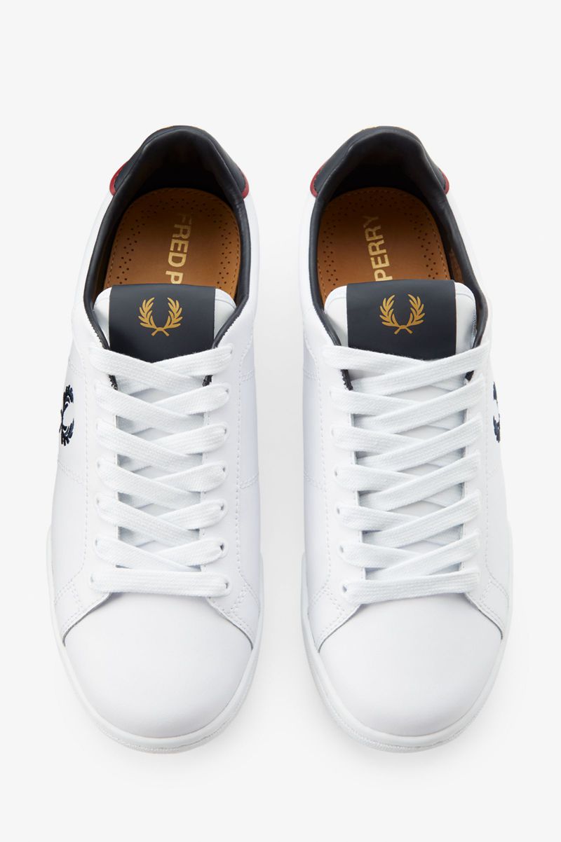 Men's Fred Perry B722 Shoes White | 8247039-ZF