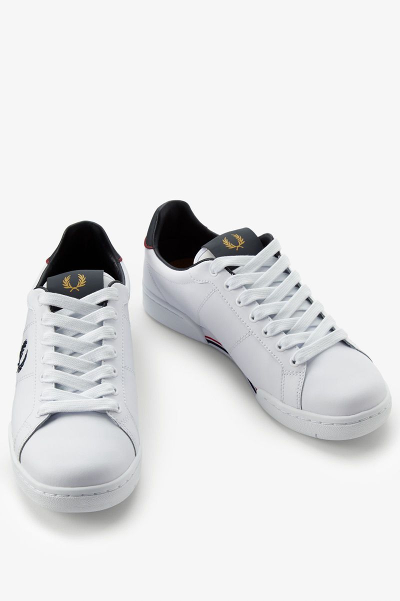 Men's Fred Perry B722 Shoes White | 8247039-ZF