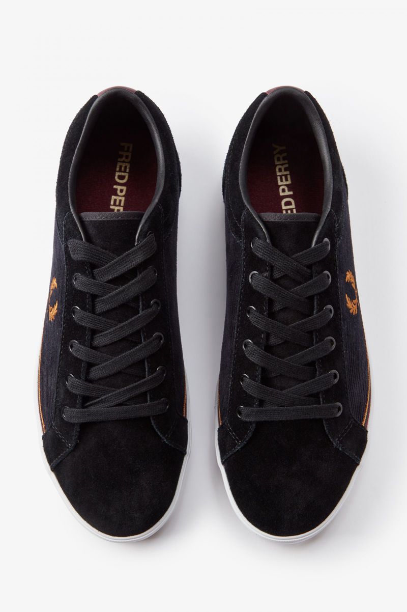 Men's Fred Perry Baseline Shoes Black | 0831659-NI