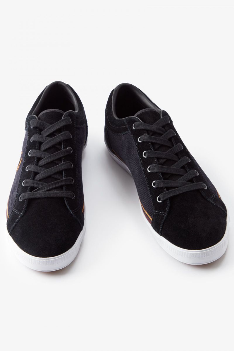 Men's Fred Perry Baseline Shoes Black | 0831659-NI