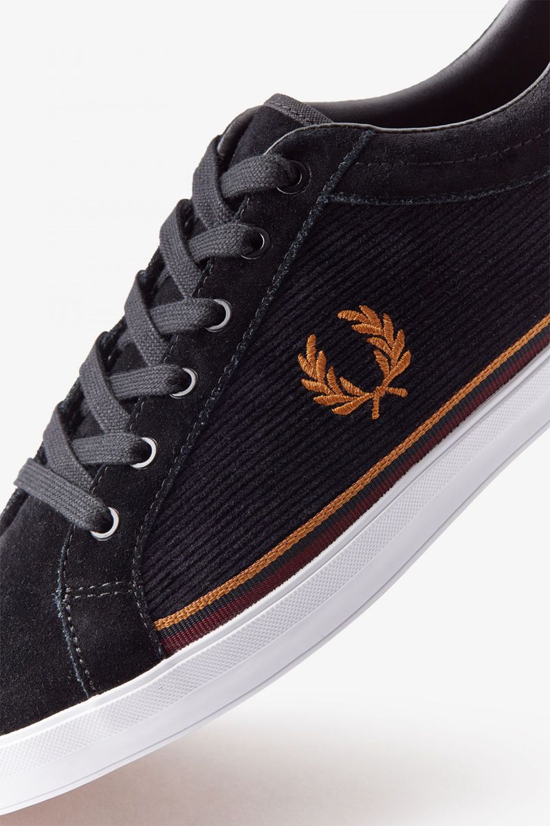 Men's Fred Perry Baseline Shoes Black | 0831659-NI