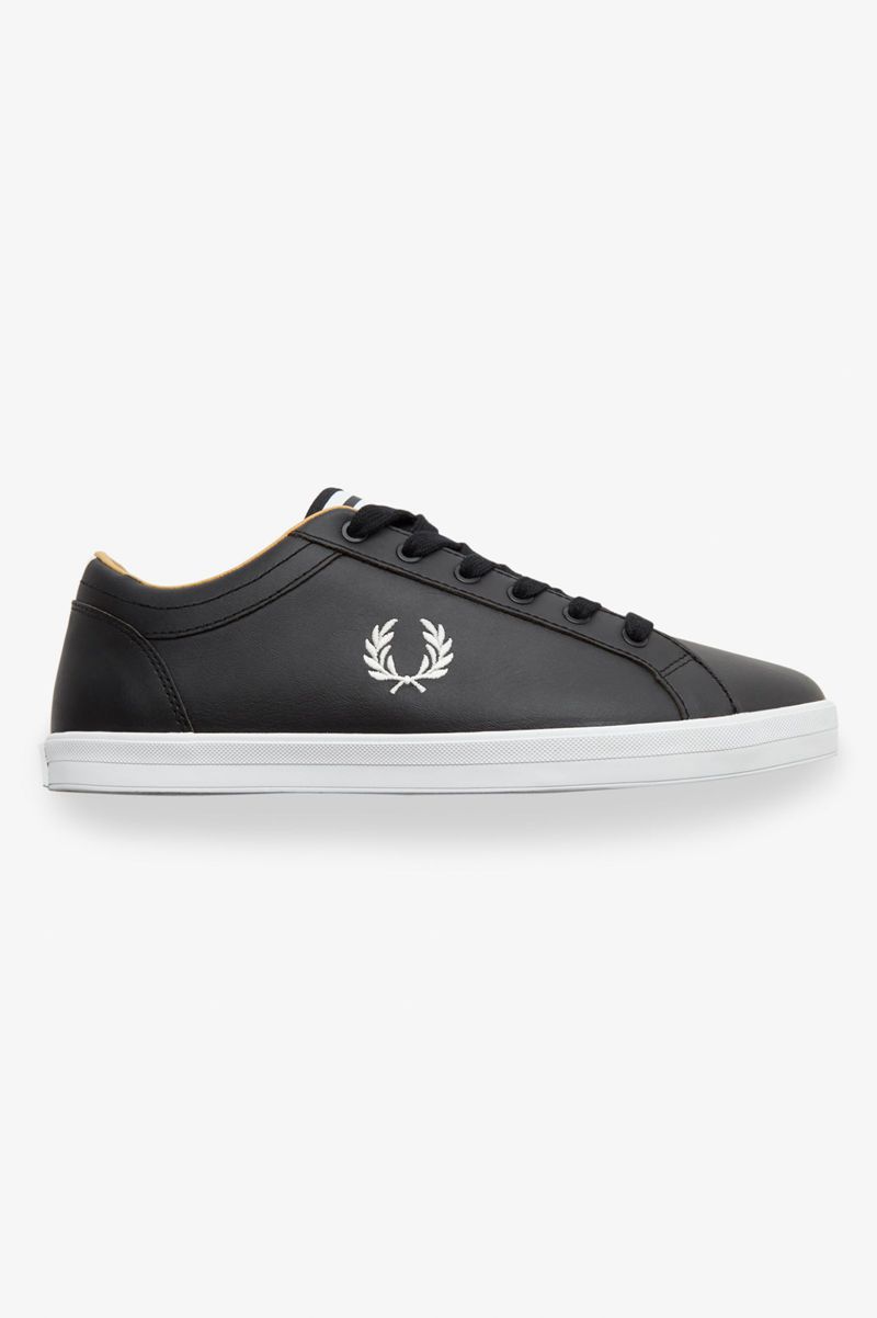 Men\'s Fred Perry Baseline Shoes Black | 1629534-ZO