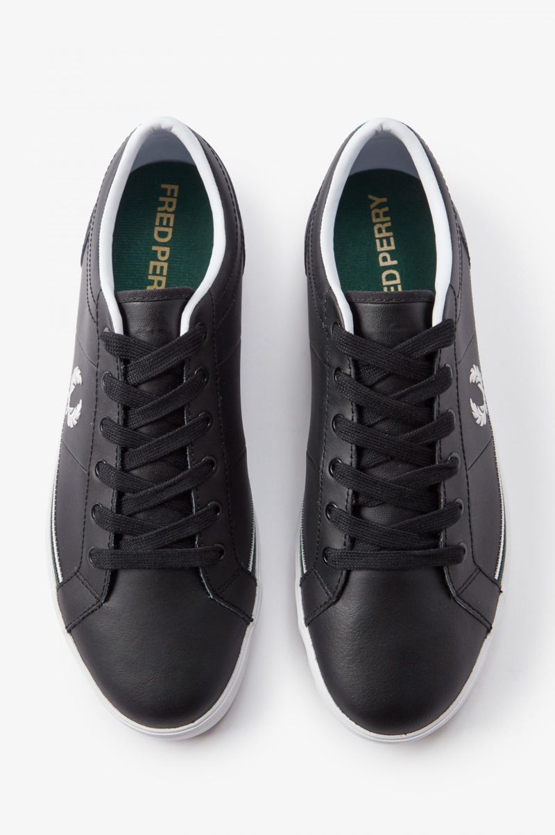 Men's Fred Perry Baseline Shoes Black | 7610349-DR