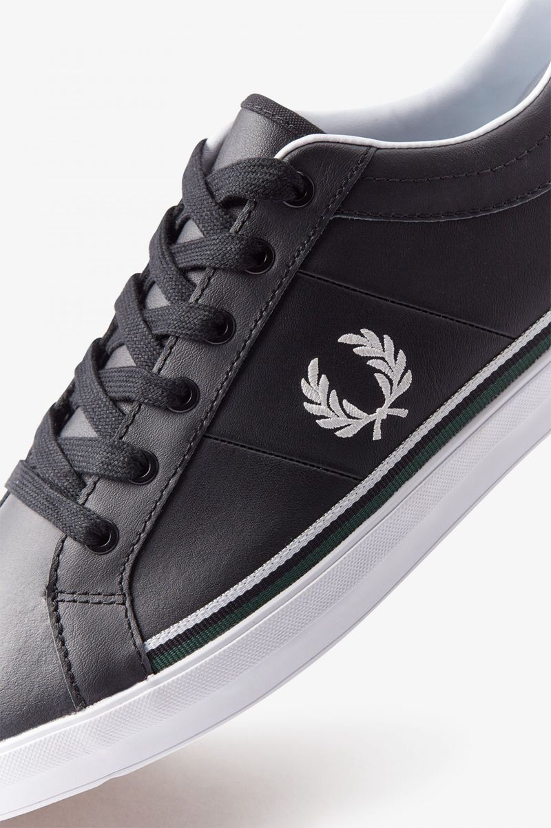 Men's Fred Perry Baseline Shoes Black | 7610349-DR