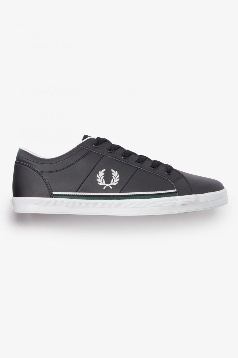 Men\'s Fred Perry Baseline Shoes Black | 7610349-DR