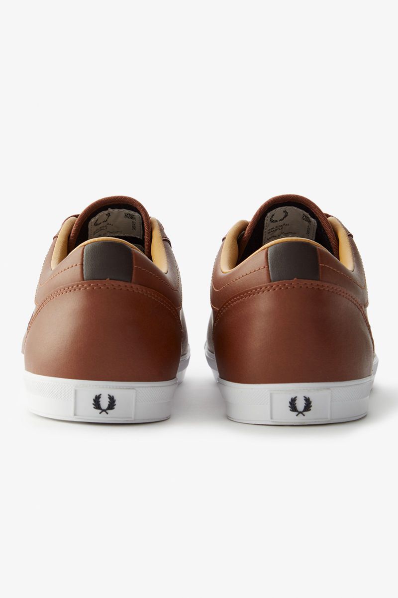 Men's Fred Perry Baseline Shoes Brown | 6351784-PD