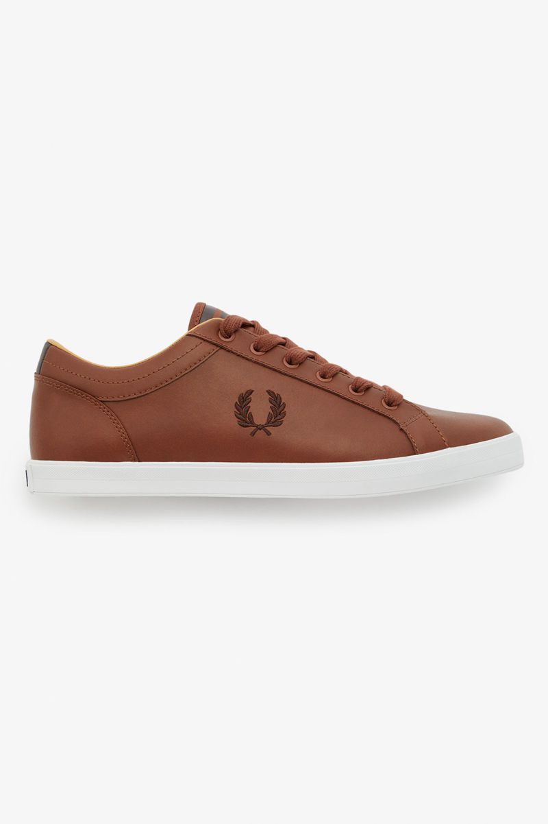 Men\'s Fred Perry Baseline Shoes Brown | 6351784-PD