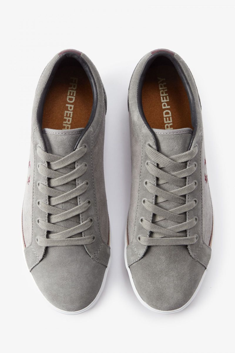 Men's Fred Perry Baseline Shoes Grey | 0376825-CK