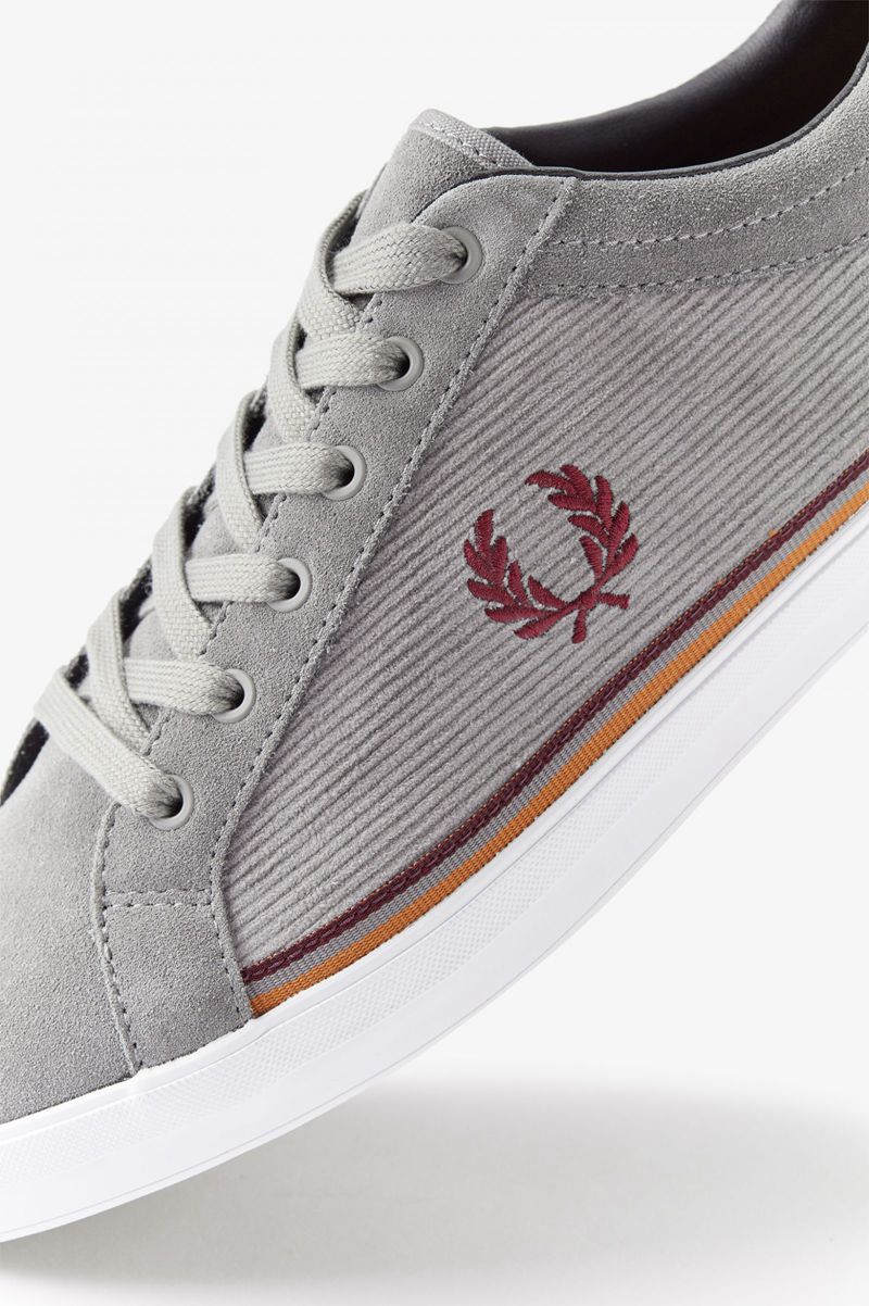 Men's Fred Perry Baseline Shoes Grey | 0376825-CK