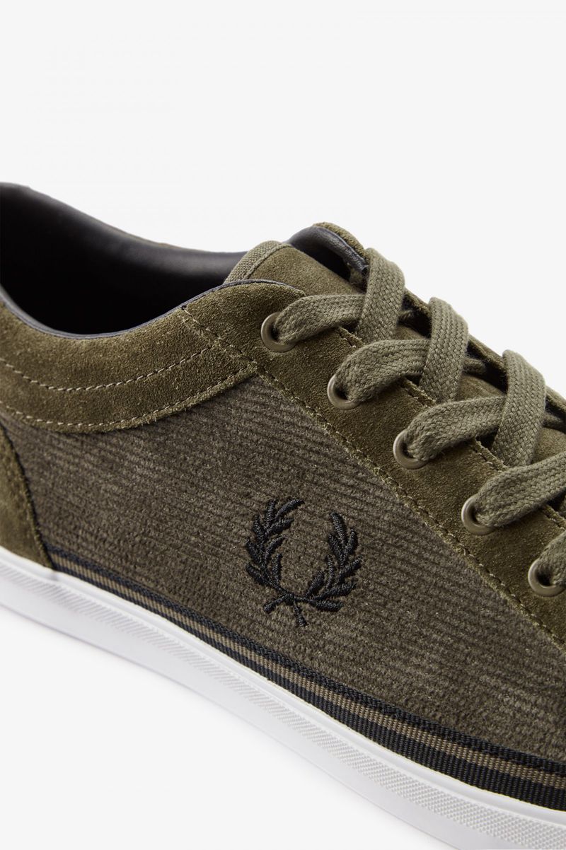 Men's Fred Perry Baseline Shoes Olive | 0465298-HE