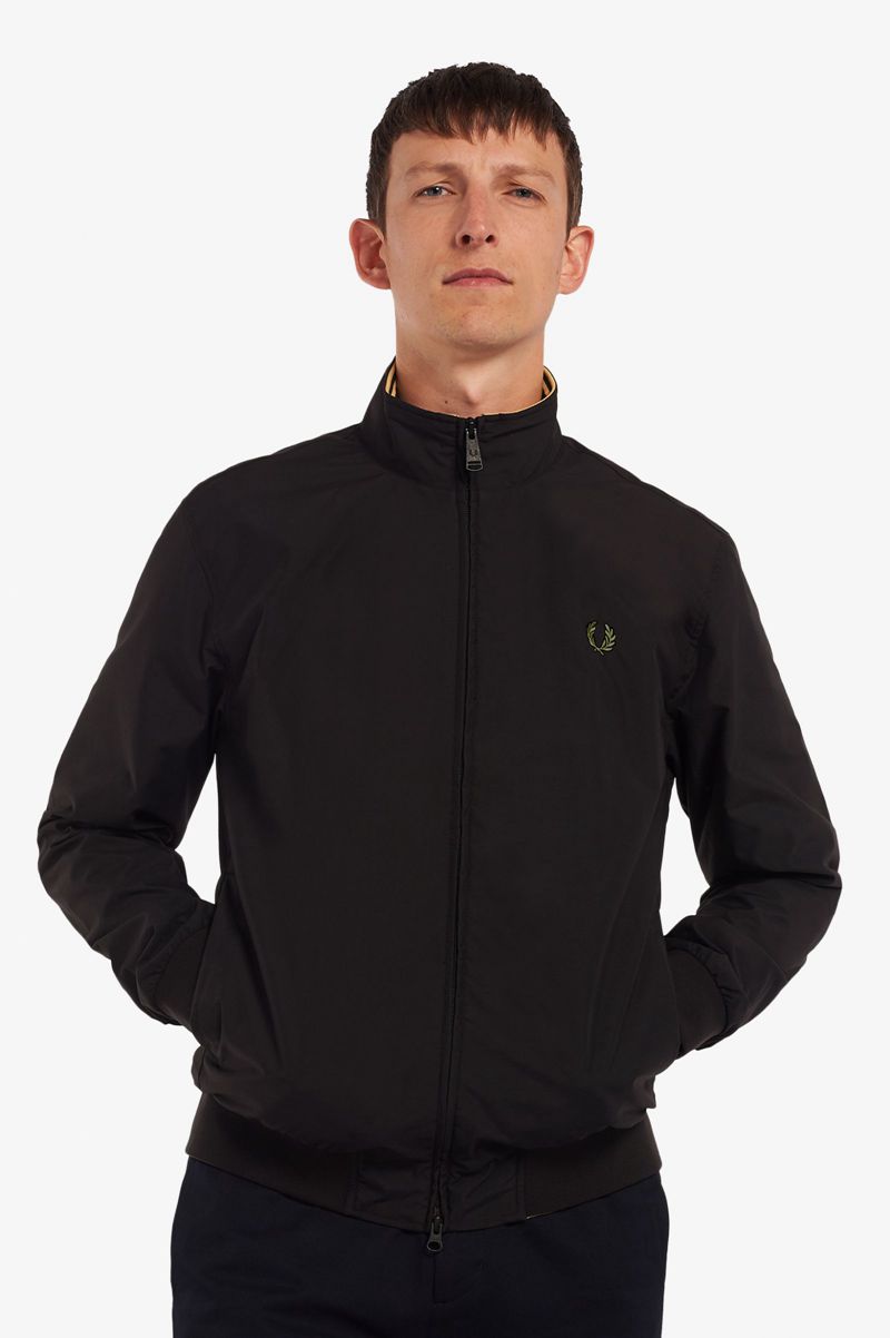 Men\'s Fred Perry Brentham Jackets Black | 9653412-GQ