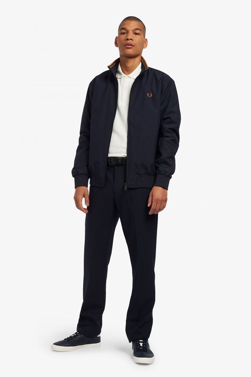 Men's Fred Perry Brentham Jackets Navy | 6180349-WF