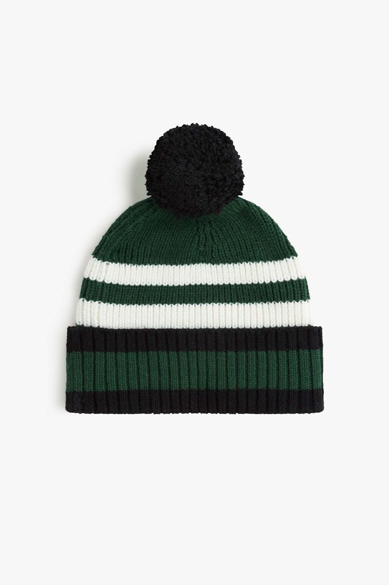 Men's Fred Perry Chunky Tipped Beanie Dark Green | 2576318-GS