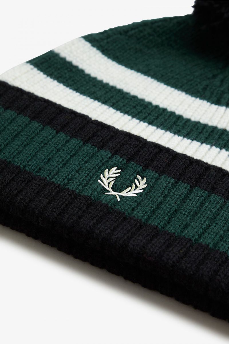 Men's Fred Perry Chunky Tipped Beanie Dark Green | 2576318-GS