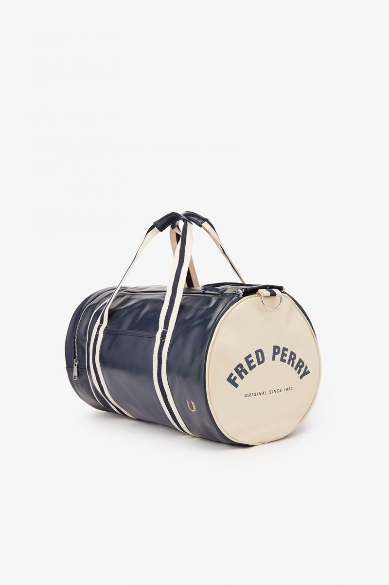 Men's Fred Perry Classic Barrel Bags Navy | 0271458-YF