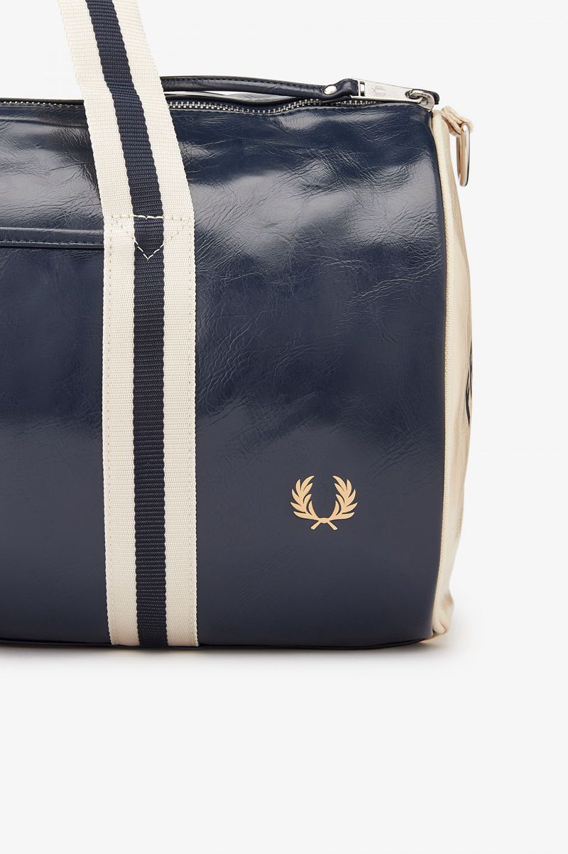 Men's Fred Perry Classic Barrel Bags Navy | 0271458-YF