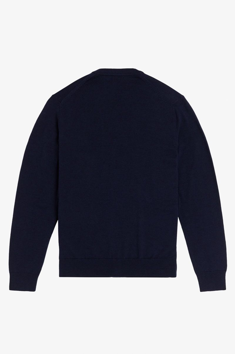 Men's Fred Perry Classic Cardigan Knitwear Navy | 3160974-UM