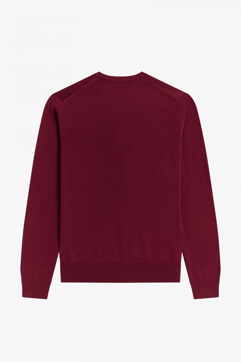 Men's Fred Perry Classic Crew Neck Jumper Knitwear Red | 6124983-EP