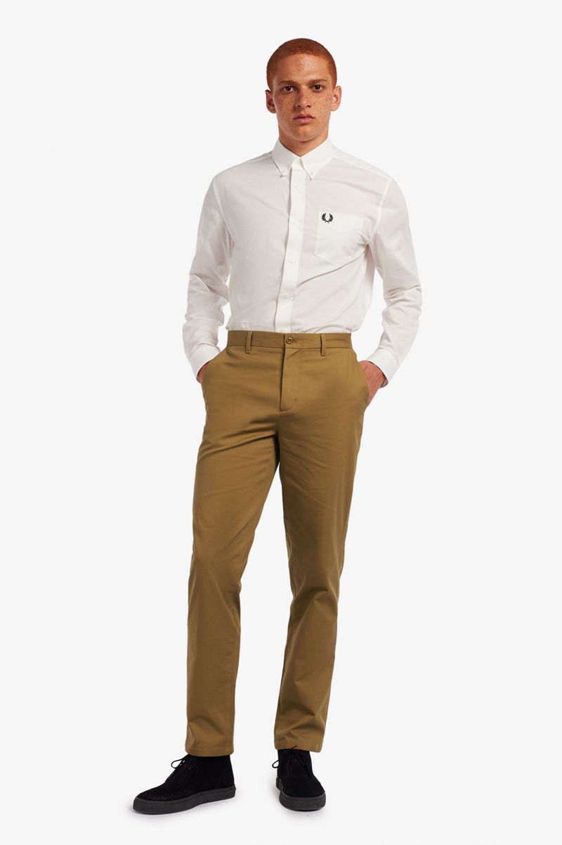 Men's Fred Perry Classic Pants Camel | 8034567-YJ