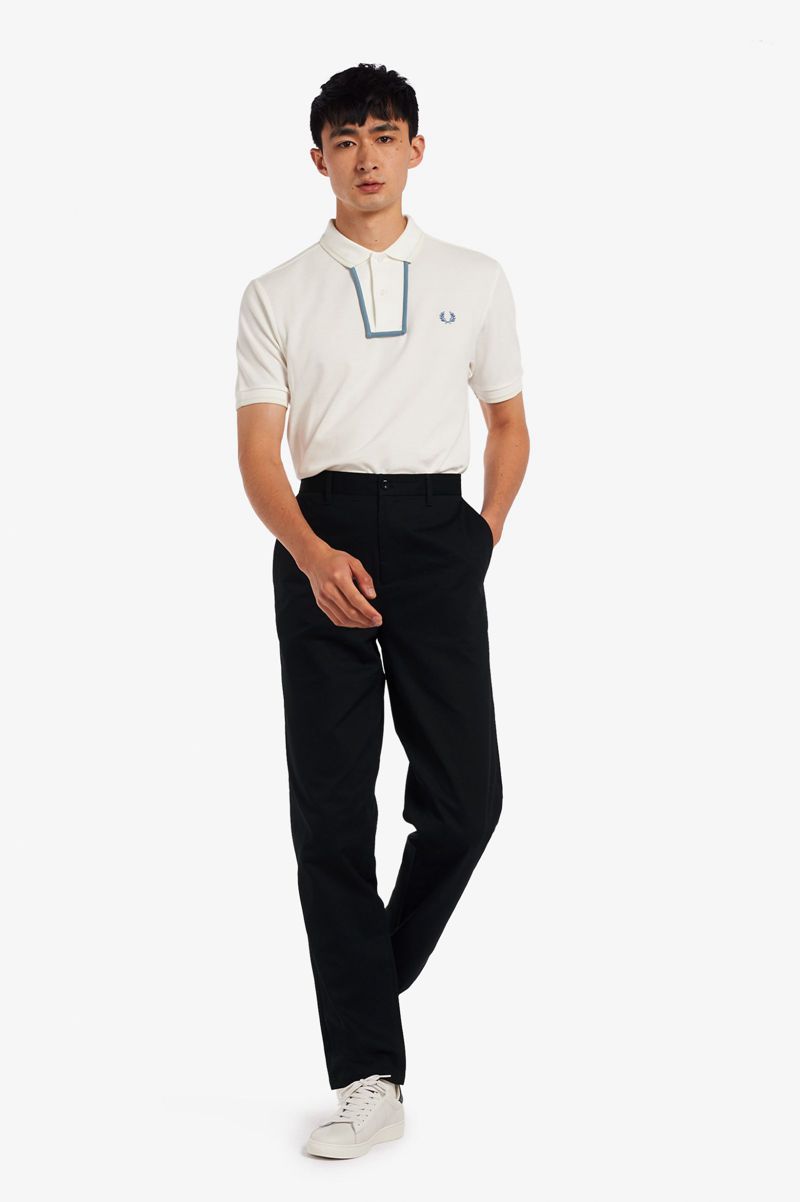 Men's Fred Perry Classic Pants Navy | 6251897-UR