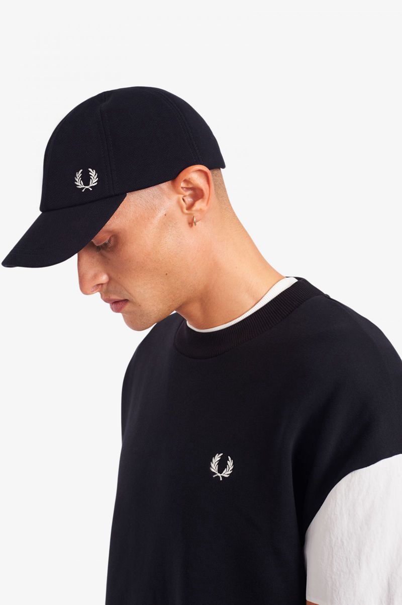 Men's Fred Perry Classic Piqué Hats Black | 2517984-IN