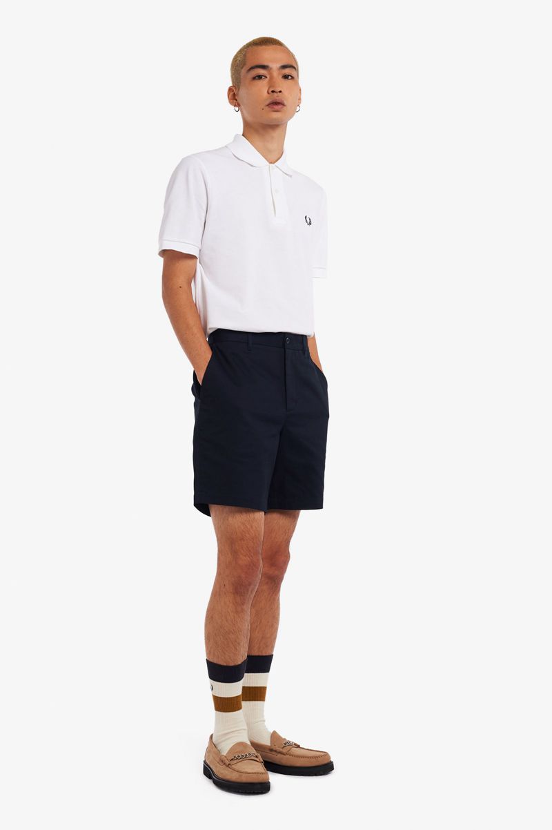 Men's Fred Perry Classic Shorts Navy | 6284093-AF