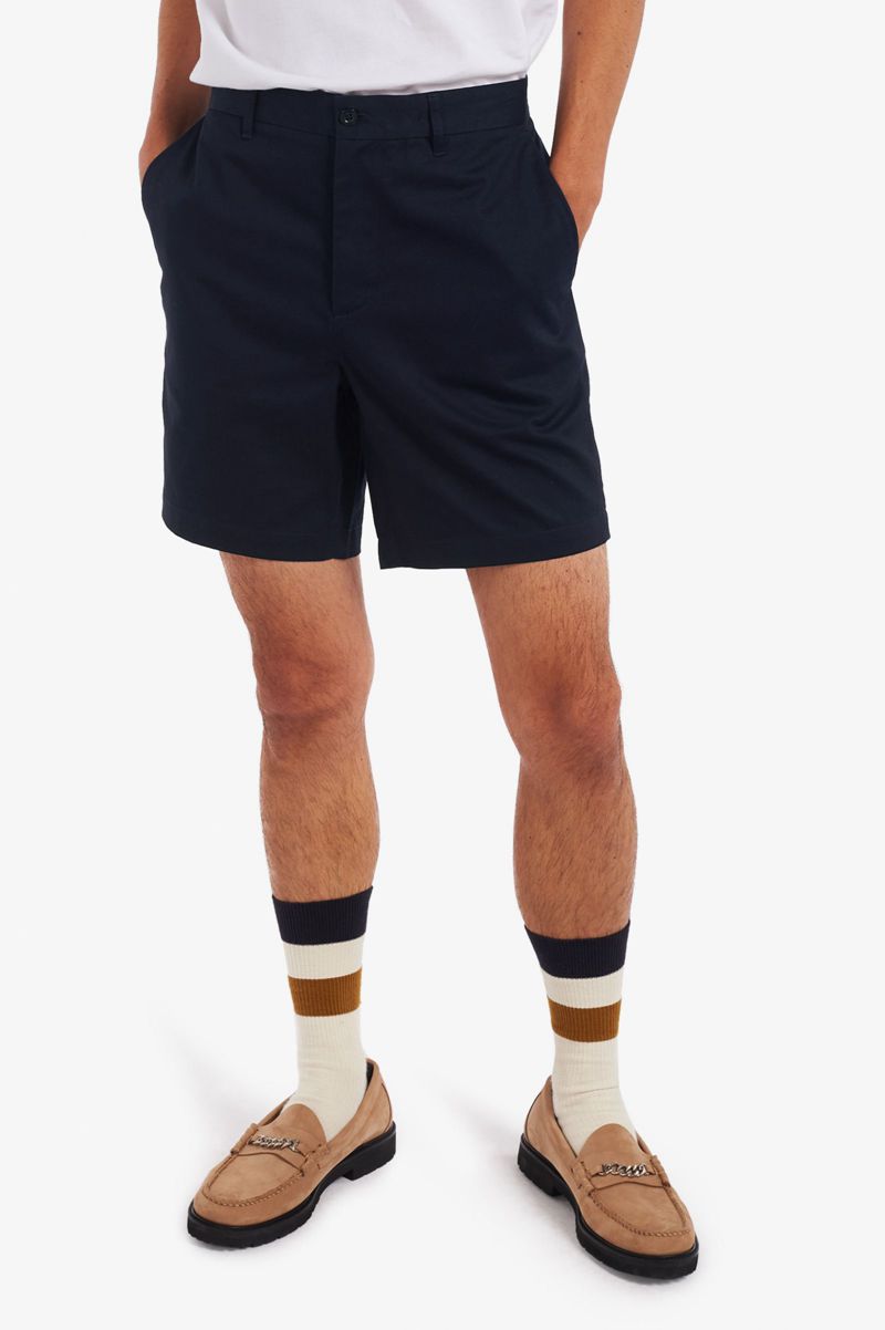 Men\'s Fred Perry Classic Shorts Navy | 6284093-AF