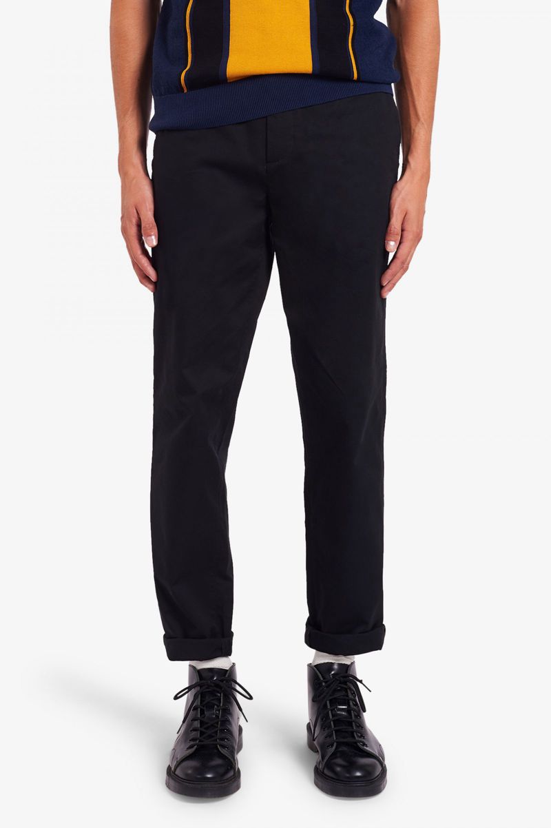 Men\'s Fred Perry Classic Trouser Pants Black | 1538796-HR